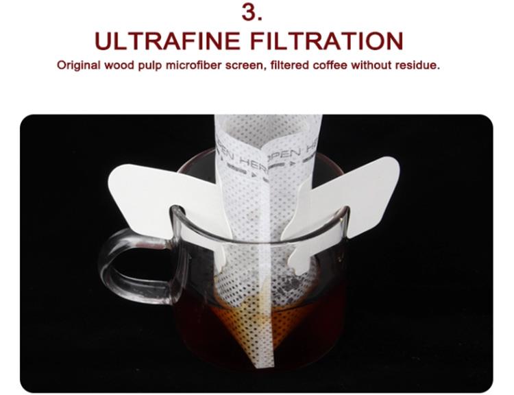 cone shape coffee filter bag with ear 5