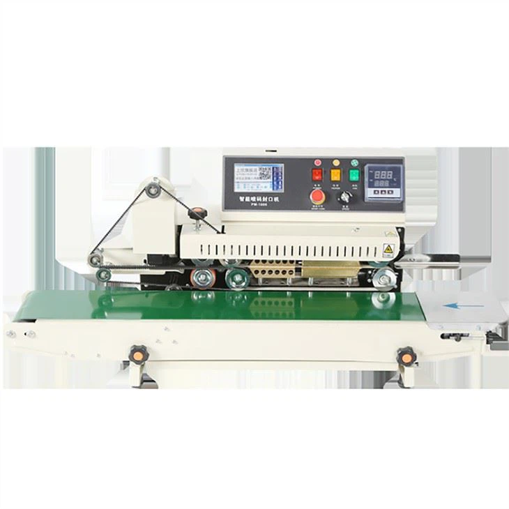 Automatic Continuous Sealing Packaging Machine For Tea Food Aluminum Foil Plastic Bag With Inkjet Printing